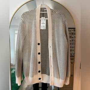 Zara black and cream cardigan